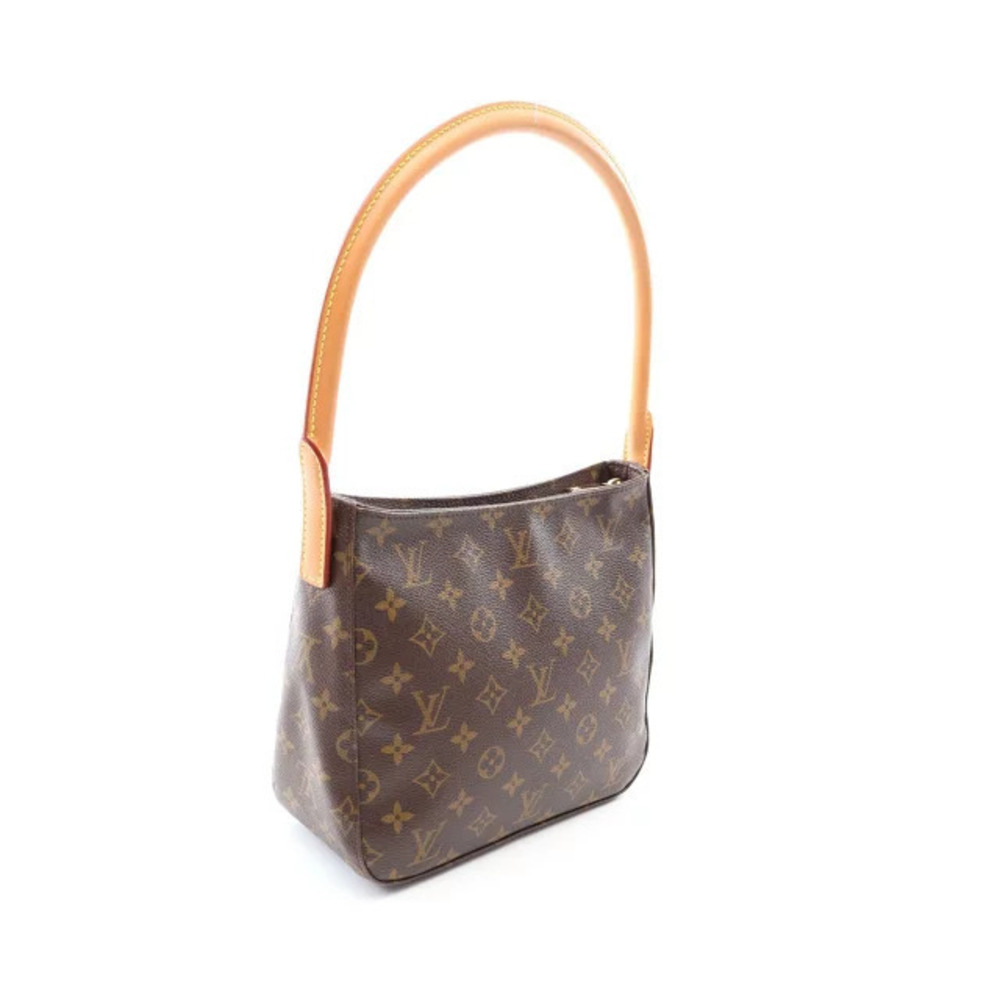 Louis Vuitton Shoulder Brown Canvas Looping Leather Bag Monogram Brown